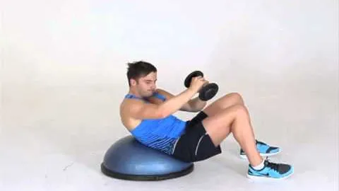 Dumbbell Oblique Pullover Crunch off Bosu