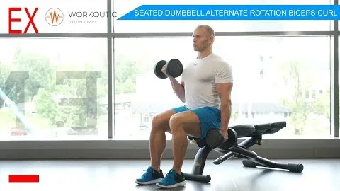 Seated Alternating Dumbbell Bicep Curl