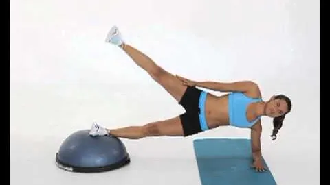 Side Plank + Hip & Leg Raise with Feet on Bosu