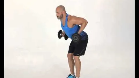 Standing Underhand Grip Bent Over Dumbbell Row