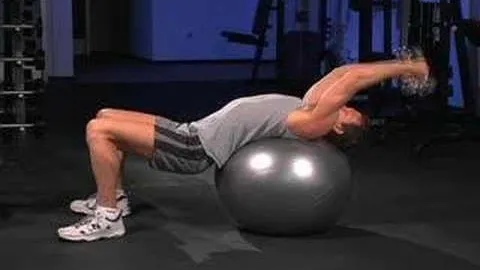 Stability Ball Dumbbell Skull Crushers