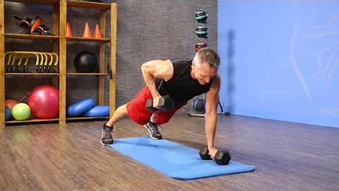 Dumbbell Renegade Row To Push-Up