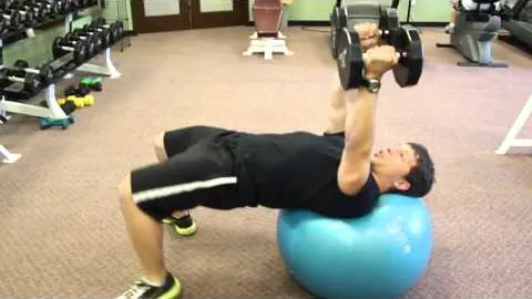 Stability Ball Dumbbell Skull Crushers