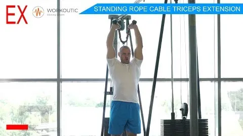 STANDING OVERHEAD CABLE TRICEPS EXTENSION WITH ROPE