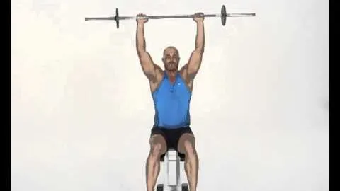 Seated Barbell Shoulder Press Overhand Grip